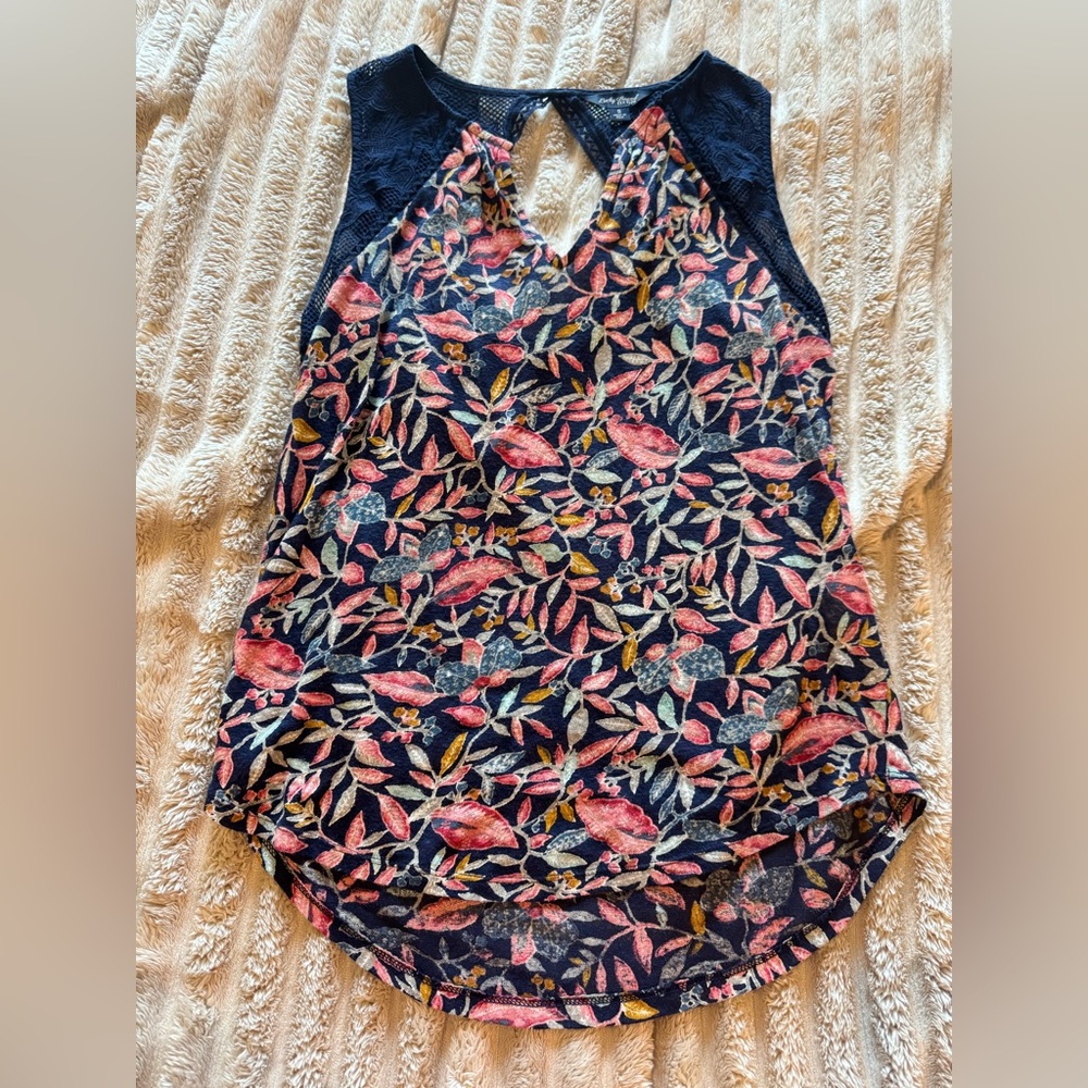 Lucky Brand Navy Floral Tank Top